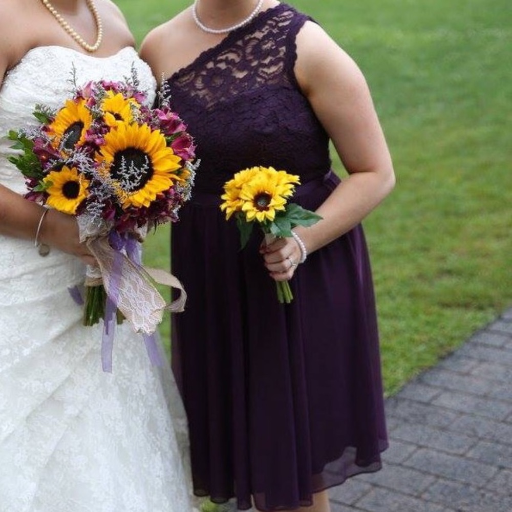David’s Bridal Plum Bridesmaid Dress